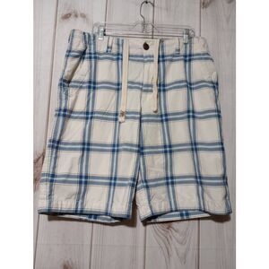 Aeropostale Shorts Men's 36 Blue Plaid Bermuda